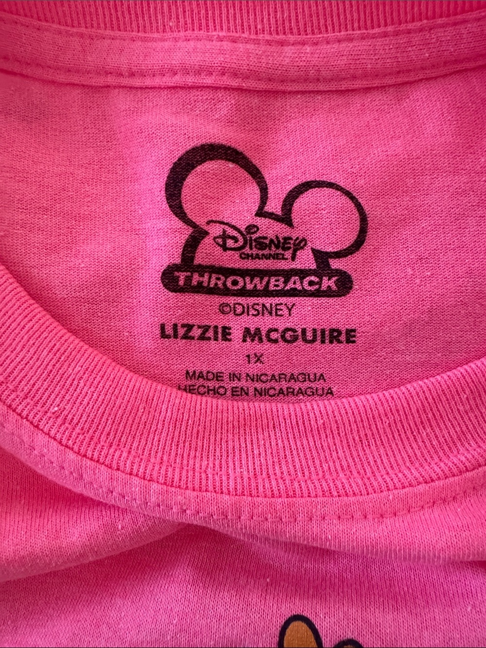 Disney Woman’s Neon Pink Lizzie McGuire Graphic Tee - Picture 5 of 5
